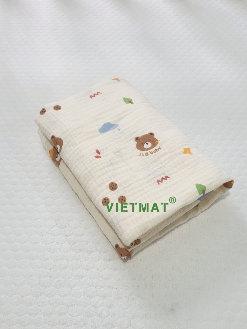 Ảnh Khăn tắm trẻ sơ sinh và trẻ em TILO vải muslin mềm mịn, hút nước nhiều kích thước 3