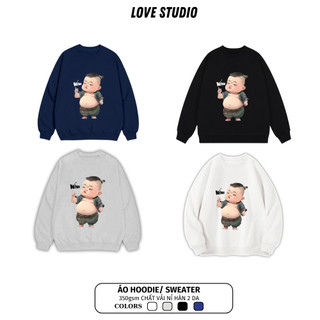 Áo khoác hoodie có mũ chất Nỉ  dày dặn,Áo sweater in hình Nínnn form rộng unisex nam nữ