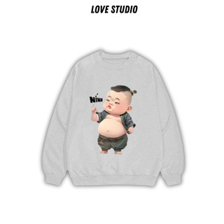 Áo khoác hoodie có mũ chất Nỉ  dày dặn,Áo sweater in hình Nínnn form rộng unisex nam nữ