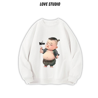 Áo khoác hoodie có mũ chất Nỉ  dày dặn,Áo sweater in hình Nínnn form rộng unisex nam nữ