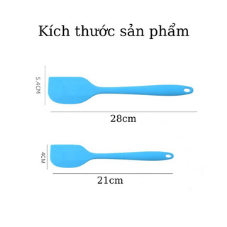 Phới trộn bột spatula silicon chịu nhiệt, đúc liền dùng để đánh bột, vét, vét kem 21cm-28cm