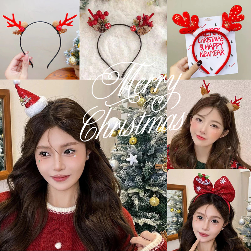 Bờm/Băng Đô Cài Tóc Giáng Sinh Hình Ông Già Noel Bằng Lông Nhung Dễ Thương Phụ Kiện Tóc Empoli