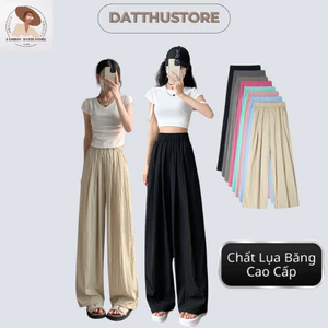 Quần Lụa Băng Cao Cấp Co Giãn Dáng Xuông Ống Rộng Đấy Hông Siết Eo ( MS55 )