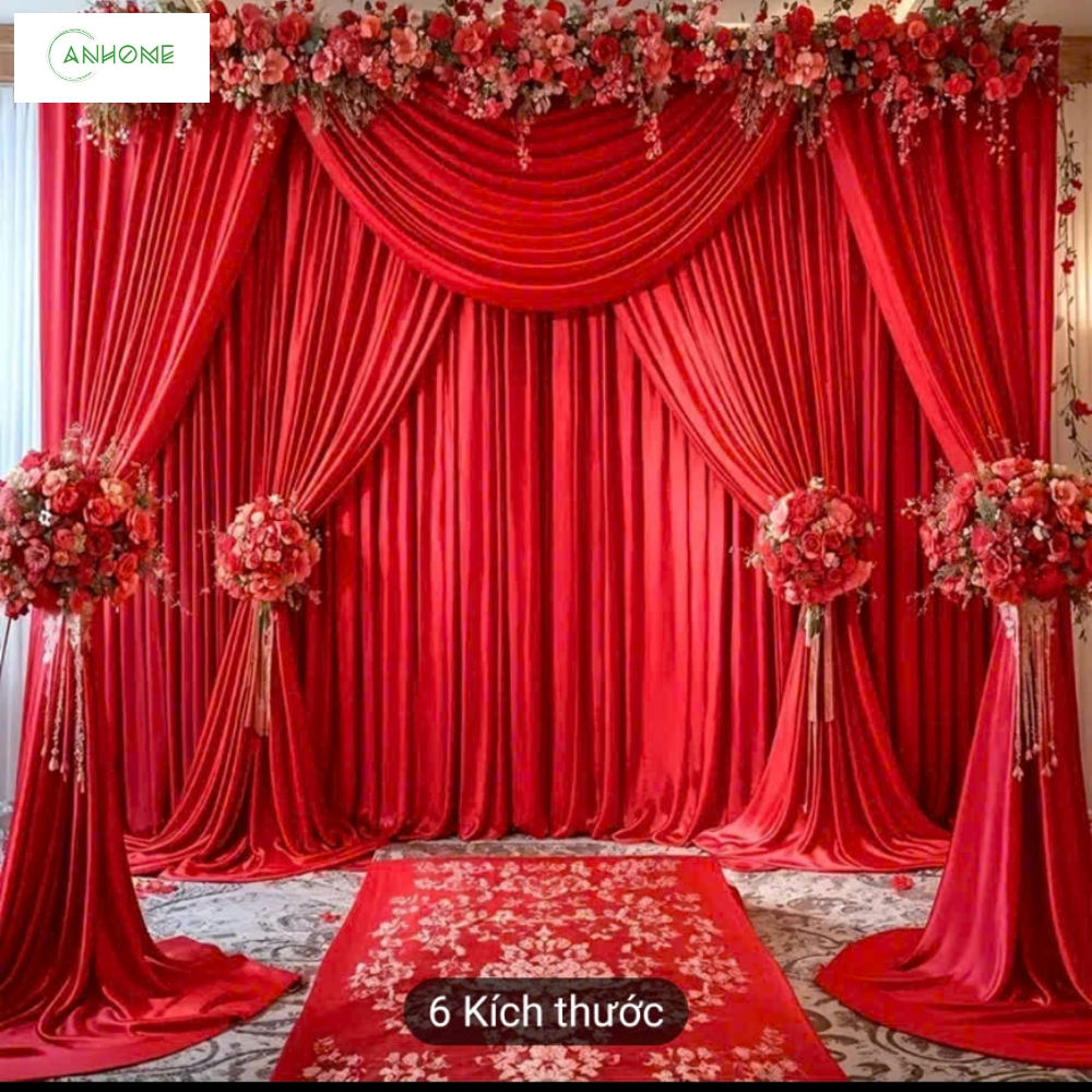 Vải Thun Lạnh Màu Đỏ Làm Rèm Sinh Nhật, Phông Rạp Cưới, Vải Đỏ Decor ...
