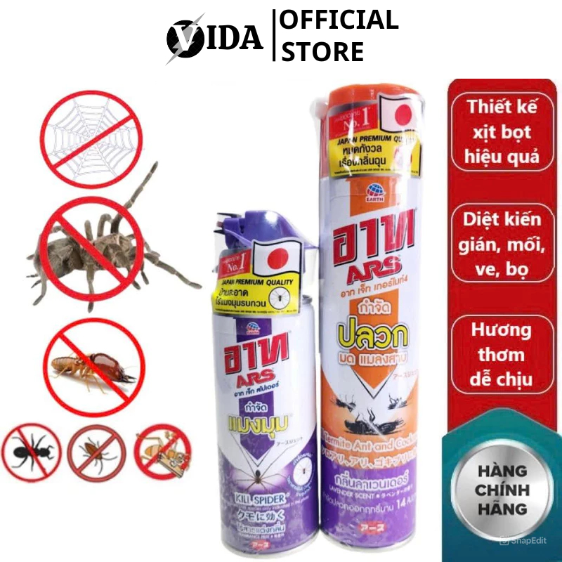 Chai Xịt Diệt Muỗi, Kiến, Gián, Các Loại Côn Trùng Thái Lan - ARS 600ml ...