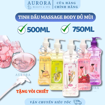 Tinh dầu massage body 500ml, 750ml | Tinh dầu massage body đủ mùi dùng trong spa | Dầu massage body trơn tay