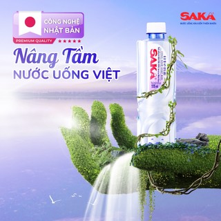 Thùng 24 Chai Nước Uống Ion Kiềm Đóng Chai Saka 355ml - Nước uống Detox với Công Nghệ Điện Phân Ion Kiềm Nhật Bản