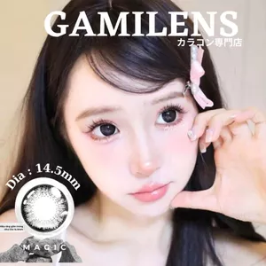 Lens đen giãn tròng 14.5mm Magic black có cận 6 Tháng Hàn Quốc Gamilens