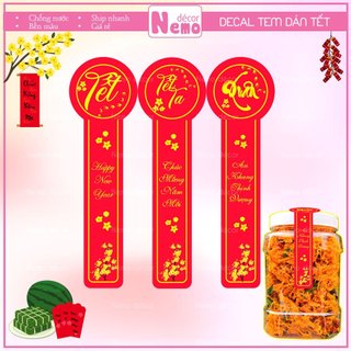 Tem Tết, Tem Dán Niêm Phong Hoạ Tiết Tết, Xuân, Tem Dán Tết Chúc Mừng Năm Mới, Happy New Year.