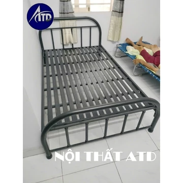 Giường đơn sắt màu đen đơn giản giá rẻ xưởng sản xuất atd hàng có sẵn số lượng lớn bệnh viện