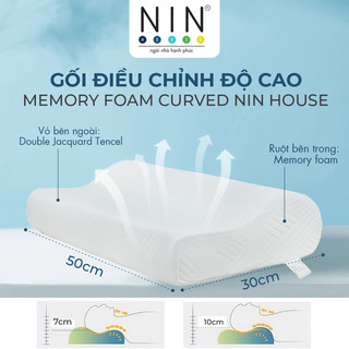 Gối Nằm Cho Người Ngủ Ngáy, Đau Vai Cổ Gáy NIN House | Chất Liệu Cao Su Thiên Nhiên, Cao Su Non