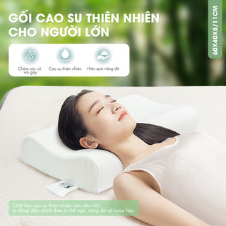 Gối Nằm Cho Người Ngủ Ngáy, Đau Vai Cổ Gáy NIN House | Chất Liệu Cao Su Thiên Nhiên, Cao Su Non