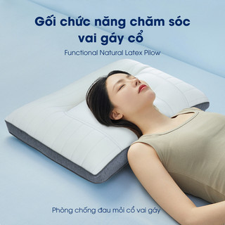 Gối Nằm Cho Người Ngủ Ngáy, Đau Vai Cổ Gáy NIN House | Chất Liệu Cao Su Thiên Nhiên, Cao Su Non