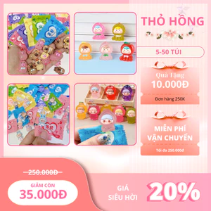 Combo 5-50 Túi Mù Charm Chai, Đồ Ăn, Phát Sáng, túi mù labubu, koromi, cappybara giá rẻ loại lớn