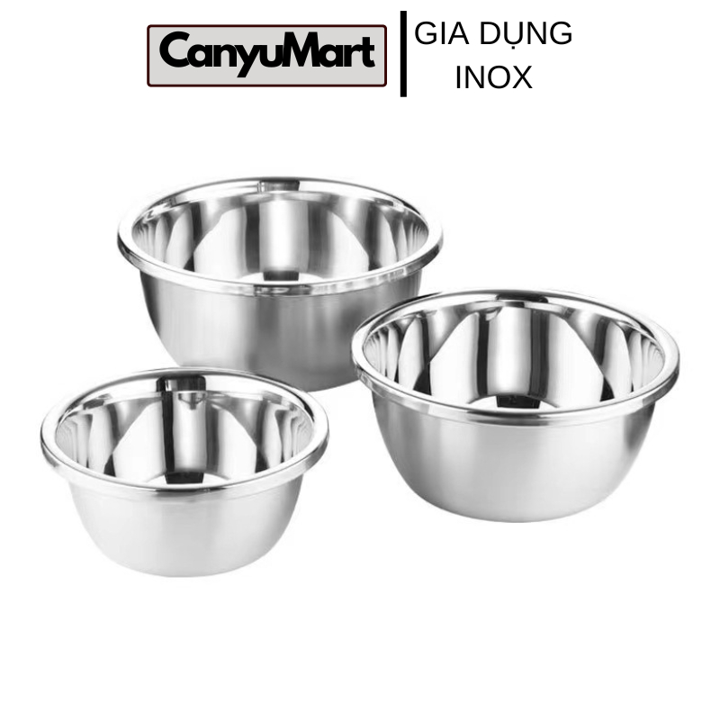 Thau Inox Vilahome, Sâu Lòng Dạng Tròn Đa Kích Thước Dùng Rửa Rau Củ ...