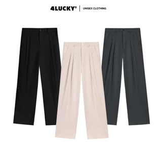 Quần Tây Nam Dài Suông 4LUCKY 6203, Quần Tây Ống Rộng Thời Trang Unisex Nam Nữ Lưng Thun Co Giãn Phong Cách Hàn Quốc