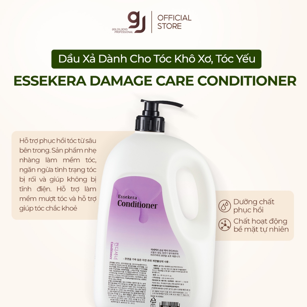Dầu xả chăm sóc tóc bị hư tổn - Goldilocks EsseKera Damage Care Conditioner [4L]