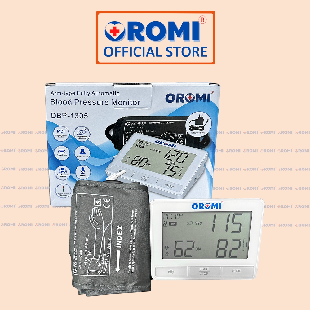 Máy Đo Huyết Áp Điện Tử Bắp Tay OROMI DBP-1305 - Bộ Đo Huyết Áp Có Trợ Lý Tiếng Việt