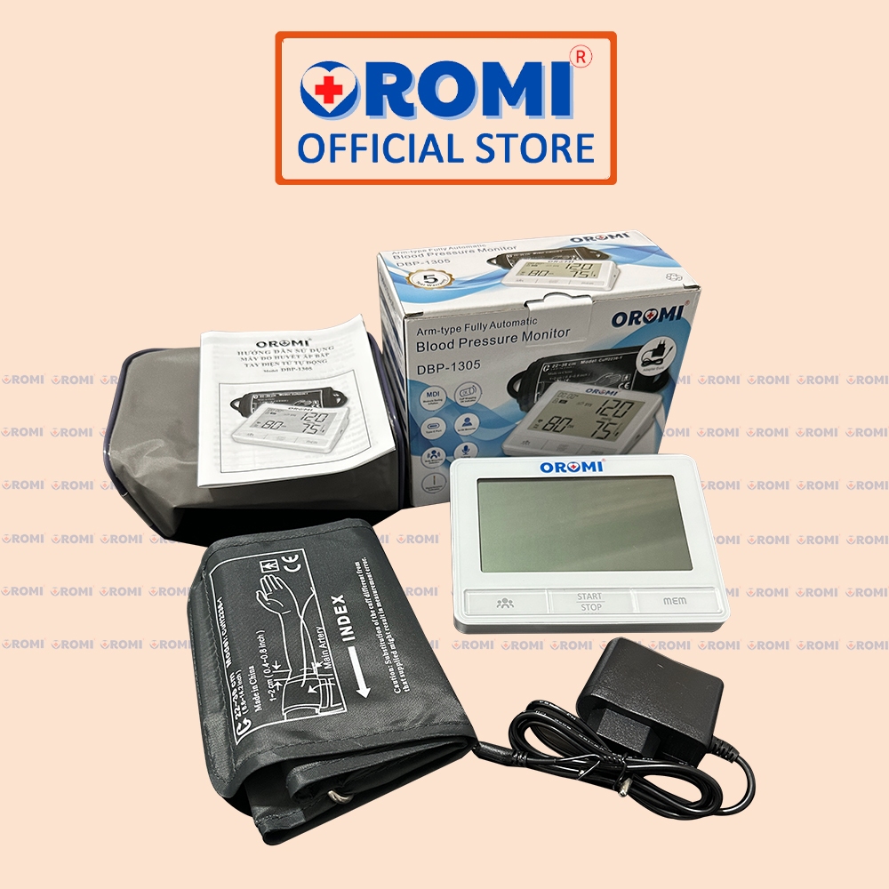 Máy Đo Huyết Áp Điện Tử Bắp Tay OROMI DBP-1305 - Bộ Đo Huyết Áp Có Trợ Lý Tiếng Việt