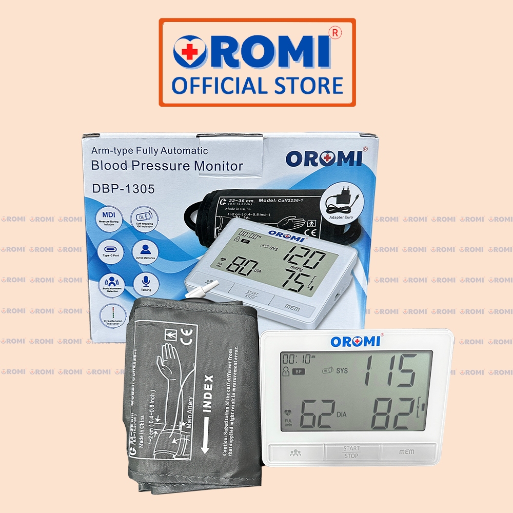 Máy Đo Huyết Áp Điện Tử Bắp Tay OROMI DBP-1305 - Bộ Đo Huyết Áp Có Trợ Lý Tiếng Việt
