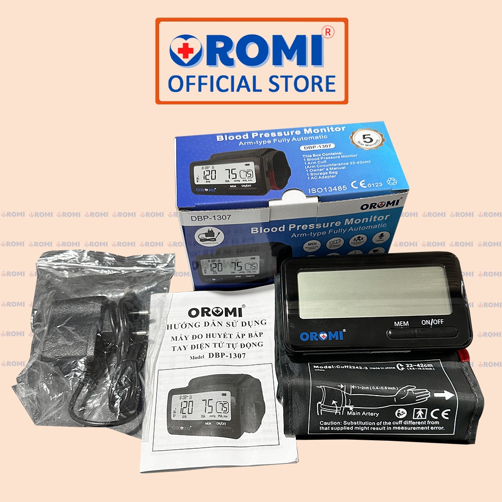 Máy Đo Huyết Áp Tự Động OROMI DBP-1307 – Bộ Đo Huyết Áp Điện Tử Không Dây Có AI Tiếng Việt
