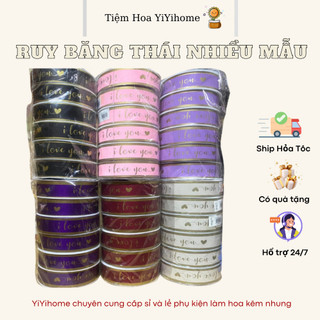 Ruy Băng Thái 3CM*50M Cao Cấp Trang Trí Bó Hoa, Hộp Quà DIY Handmade YiYihome