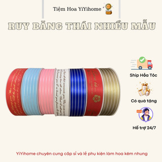 Ruy Băng Thái 3CM*50M Cao Cấp Trang Trí Bó Hoa, Hộp Quà DIY Handmade YiYihome