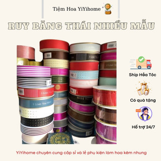 Ruy Băng Thái 3CM*50M Cao Cấp Trang Trí Bó Hoa, Hộp Quà DIY Handmade YiYihome