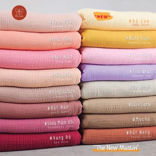 [ Nâu Hồng Đỏ ] Vải Xô Muslin 2 lớp May Khăn Tã Quần Áo Cho Bé Mịn Màng An Toàn Thoáng Mát