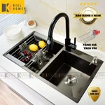 Chậu rửa chén bát 2 hố inox 304 kích thước 78x43 hoặc 82x45 dày 3.0 li, bồn rửa chén hàng chính hãng bảo hành 5 năm — ảnh 2