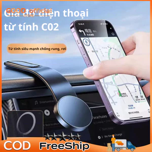 Giá đỡ điện thoại trên ô tô C02, giá kệ để điện thoại từ tính trên xe hơi hoạt động với tất cả điện thoại di động
