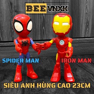 Mô hình siêu nhân Người nhện Spidey, Người sắt Iron Man cao 23cm xuất dư - BEE VNXK
