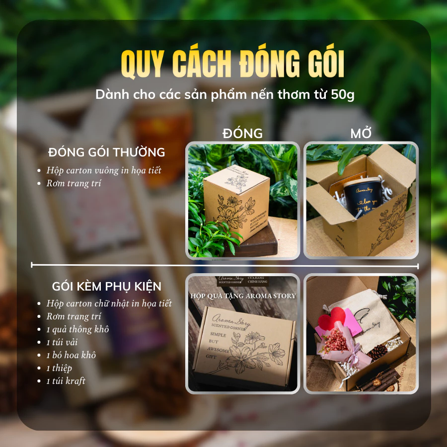 Nến Thơm Trang Trí Cao Cấp Giáng Sinh Aroma Story Giúp Thư Giãn, Dễ Ngủ Size 150g/200g