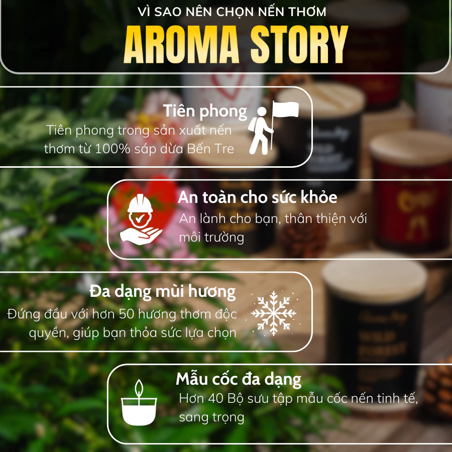 Nến Thơm Trang Trí Cao Cấp Giáng Sinh Aroma Story Giúp Thư Giãn, Dễ Ngủ Size 150g/200g