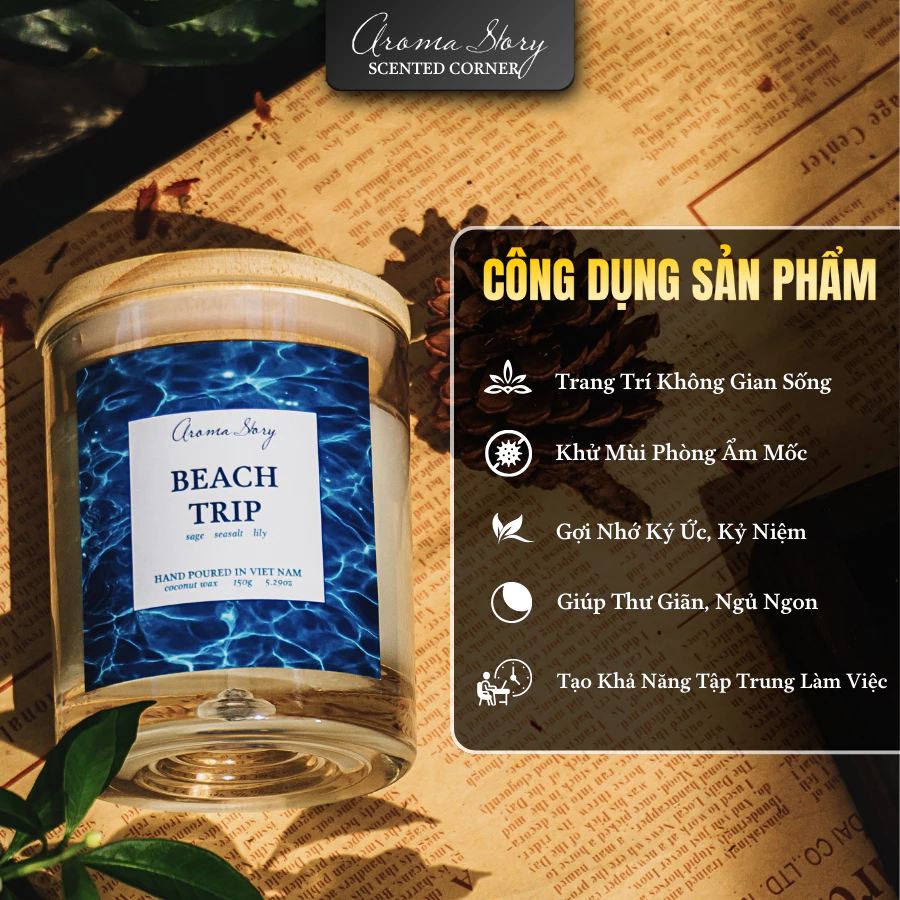 Nến Thơm Trang Trí Cao Cấp Giáng Sinh Aroma Story Giúp Thư Giãn, Dễ Ngủ Size 150g/200g