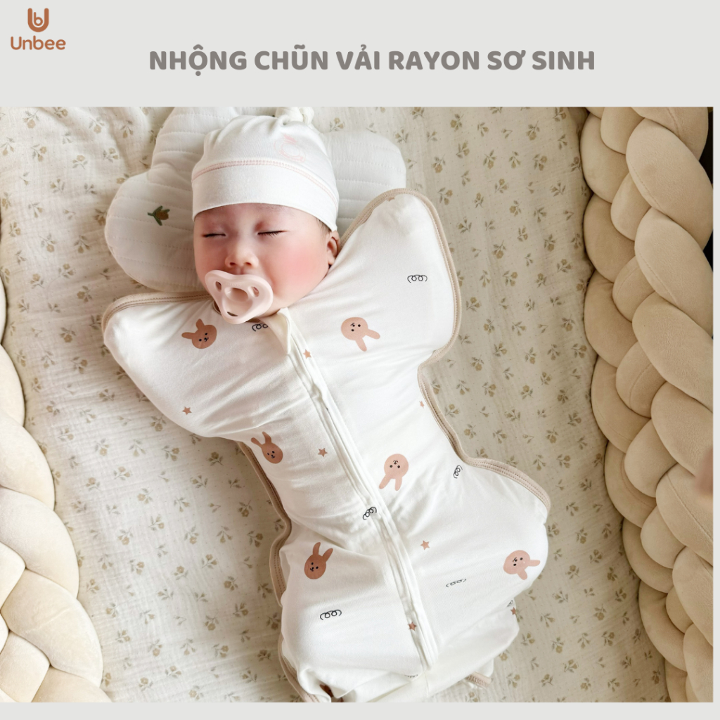 Nhộng Ngủ Cho Bé Ngủ Ngon Unbee, Hàng Thiết Kế Cao Cấp Chất Cotton Mềm Mại Co Giãn Đàn Hồi - PN004
