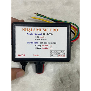 Nhại 6 music pro, nhại kèn hơi xe ô tô 12v/ 24v
