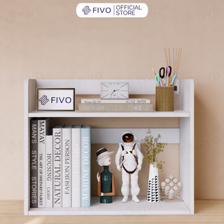 Giá Sách Gỗ Để Bàn Đa Năng FB22 FIVO Màu Trắng, Hồng, Vàng, Tiết Kiệm Không Gian Bàn Học, Làm Việc Gọn Gàng