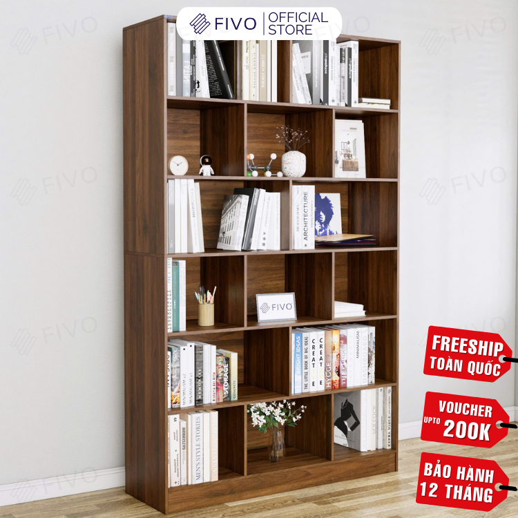 Ảnh Kệ Sách Để Sàn FIVO FB70, Tấm Lưng Dày Dặn, Lắp Ráp Dễ Dàng, Chất Liệu Gỗ MDF Cao Cấp (80x24x178cm) 1
