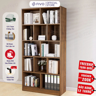 [Freeship Toàn Quốc] Kệ Sách Gỗ 5 Tầng FIVO FB73 Gỗ Chống Ẩm Cao Cấp Dày Dặn, Tấm Lưng Chắc Chắn, Dễ Dàng Lắp Ráp
