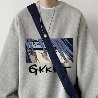 Áo sweater unisex cổ tròn dáng rộng in họa tiết anime thời trang mùa thu giản dị dành cho nam và nữ