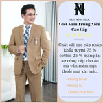 Com Lê Trung Niên cao cấp, Veston Nam Thương Hiệu Hồng Ngọc,Bộ Vest Trung Niên Đường May Tỉ Mỉ Sắc Nét Tặng kèm CavatLụa — ảnh 1