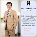 Bộ Vest Nam Trung Niên Cao Cấp Chất Vải Tuýt Si 2 Sợi Dầy Mềm Mịn Nhập Khẩu, Com Lê Trung Niên Thương Hiệu Hồng Ngọc — ảnh 6