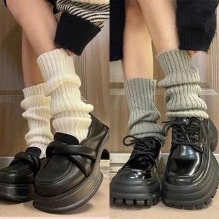 Tất ống chân dệt kim giữ ấm chân phong cách lolita Nhật Bản