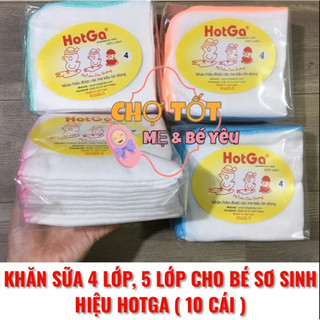 10 Cái Khăn Sữa Cho Bé Sơ Sinh 4 Lớp, Khăn Xô Mềm (BIBI-HOTGA-MINH QUÂN-XUẤT NHẬT)
