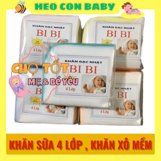 10 Cái Khăn Sữa Cho Bé Sơ Sinh 4 Lớp, Khăn Xô Mềm (BIBI-HOTGA-MINH QUÂN-XUẤT NHẬT)