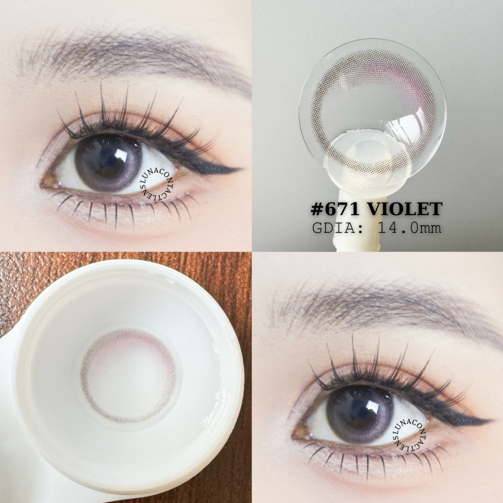 [1 year] Kính áp tròng LUNA EYES 671 VIOLET - Lens size nhỏ | Shopee ...