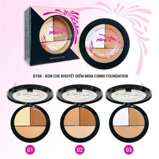 KEM CHE KHUYẾT ĐIỂM VÀ TẠO ĐIỂM NHẤN 3 MÀU MIRA 15g B788