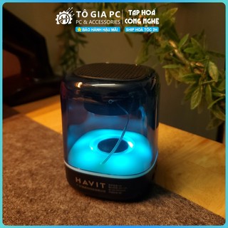 Loa Bluetooth TWS HAVIT M2, Bluetooth 5.1, công suất 3W, đèn RGB trong suốt nháy theo nhạc kết nối 2 loa âm thanh stereo