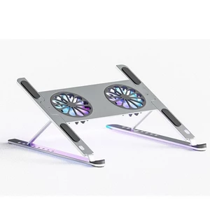 SiZiBox | P11FGiá Đỡ Laptop Nhôm Cao Cấp, 8 Mức Độ Điều Chỉnh Độ Cao, 2 Quạt Tản Nhiệt LED RGB